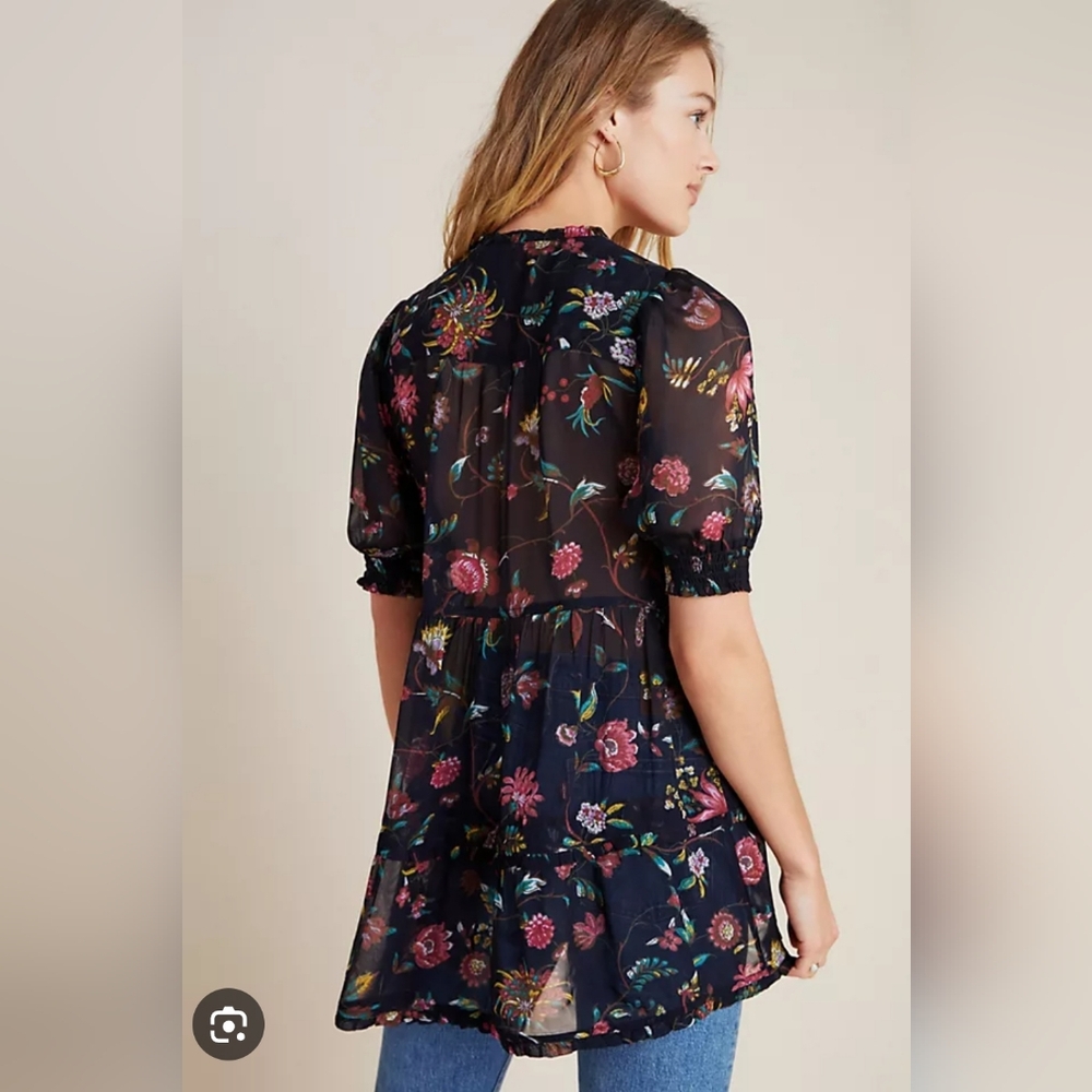 Anthropologie Floral Tunic - Picture 2 of 10